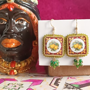 Sicily Ceramic tile earrings