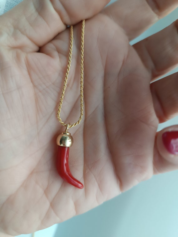SWEGAS Ciondolo in Argento Sterling 925 A Forma di Cornetto Rosso, Peperoncino, per Braccialetti Pandora