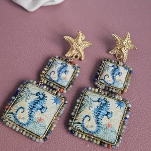 Sicilian earrings with ceramic tiles