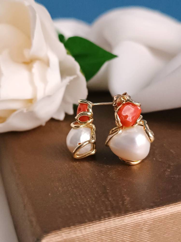 ORECCHINI ARGENTO 925 CAMMEI CORNEOLA PERLE D'ACQUA DOLCE 3 mm AGHT