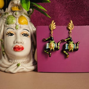 Sicily Ceramic Trinacria earrings