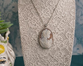 925 Chain necklace with Sardonic Shell cameo