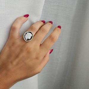 925 zilveren ring met Torre del Greco Cameo