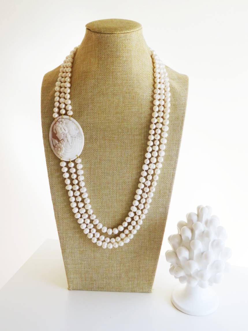 COLLANA DI PERLE DI FIUME A Un Filo Di Piccole Perle Di Fiume Lunghezze Cm 51 5