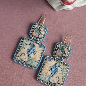 Sicilian earrings with ceramic tiles