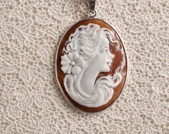 925 Chain necklace with Sardonic Shell cameo