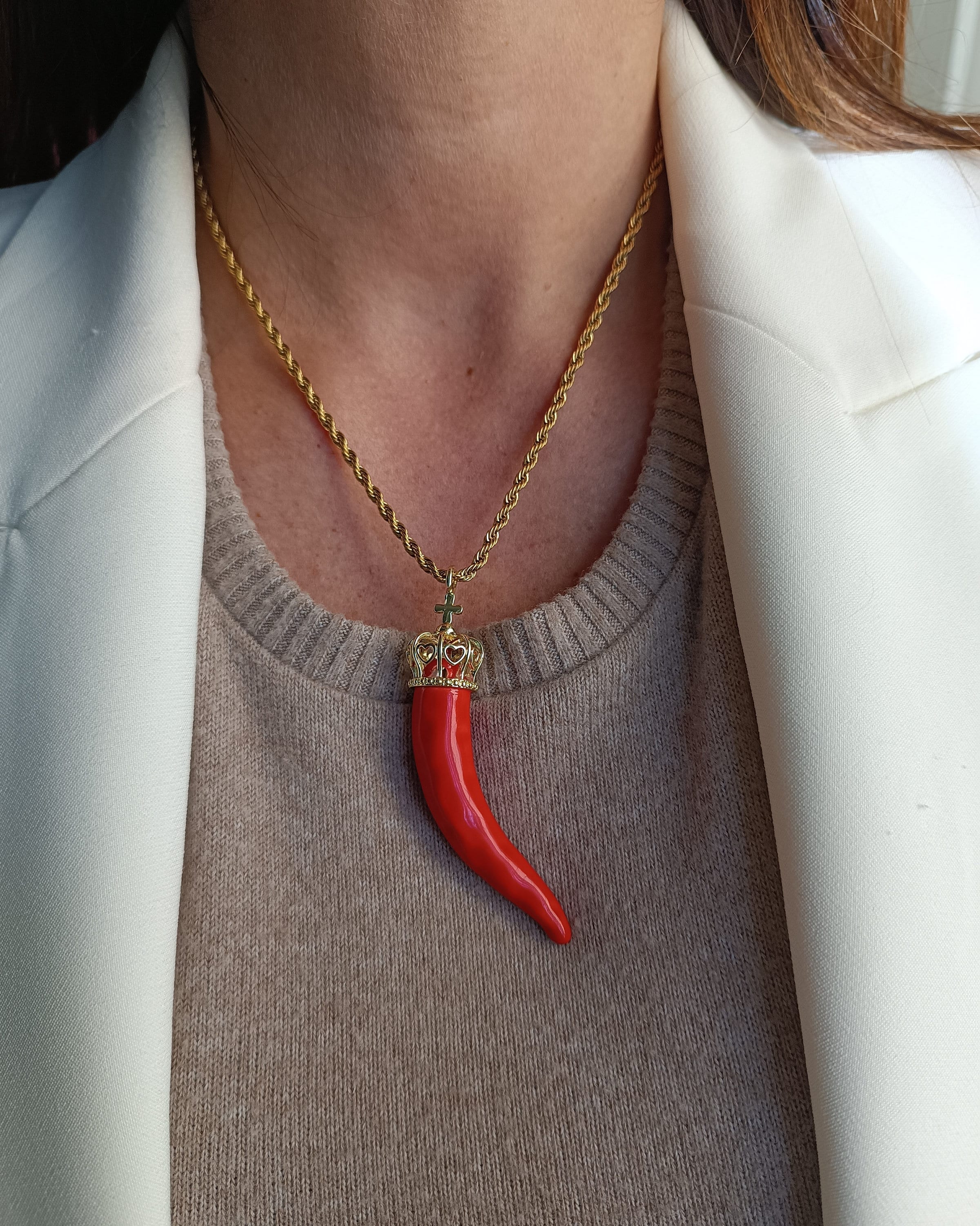 Collana Vichinga Con Ciondolo Corno In Acciaio Inossidabile | Zanna Intrecciata Con Nodi Norvegesi | Catena 75 Cm E Custodia COOLSTEELANDBEYOND - 4