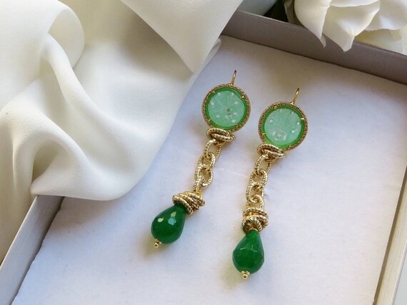 Green drop hotsell earrings australia