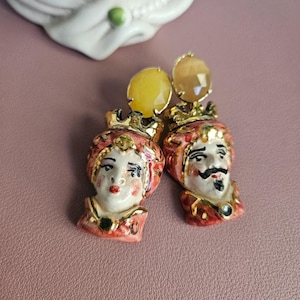 Sicilian Moor Earrings with yellow Chrysoberyl Stones