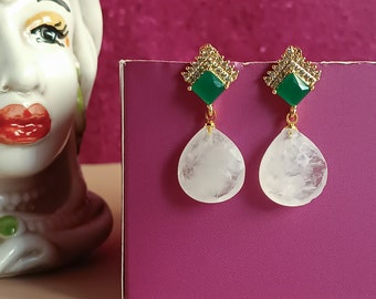 Jade drop earrings