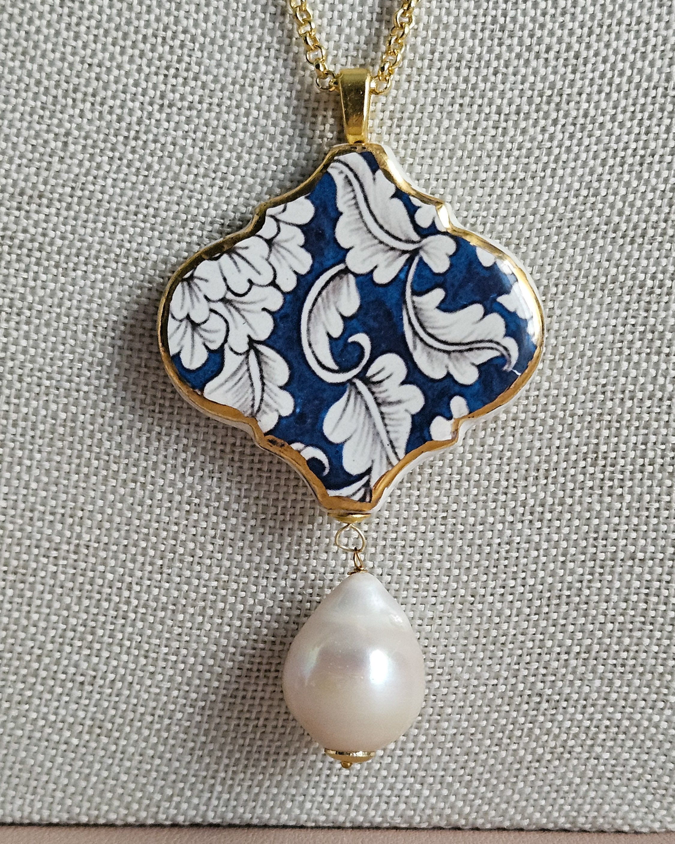Chain Necklace With Sicily Ceramic Tile - Etsy
