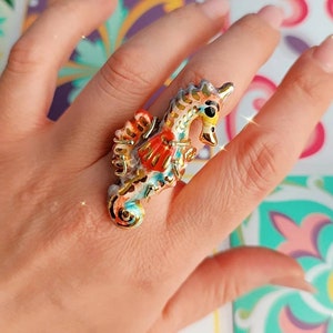 Ceramic Seahorse ring