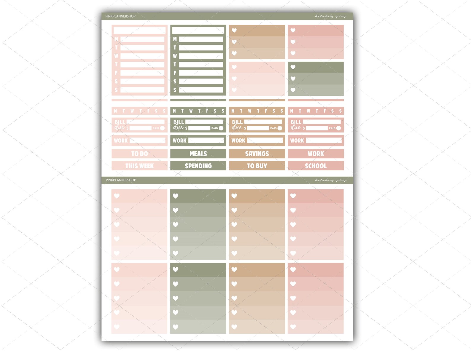 Printable Planner Stickers Weekly Sticker Kit EC Vertical - Etsy