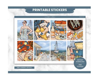 Lake Planner Stickers, Coastal Summer Weekly Kit, Erin Condren, Vacay Theme (PNG, Cut Files)