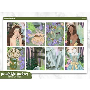 Fairy Core Planner Stickers: Erin Condren Vertical Layout (PNG, Cut Files)