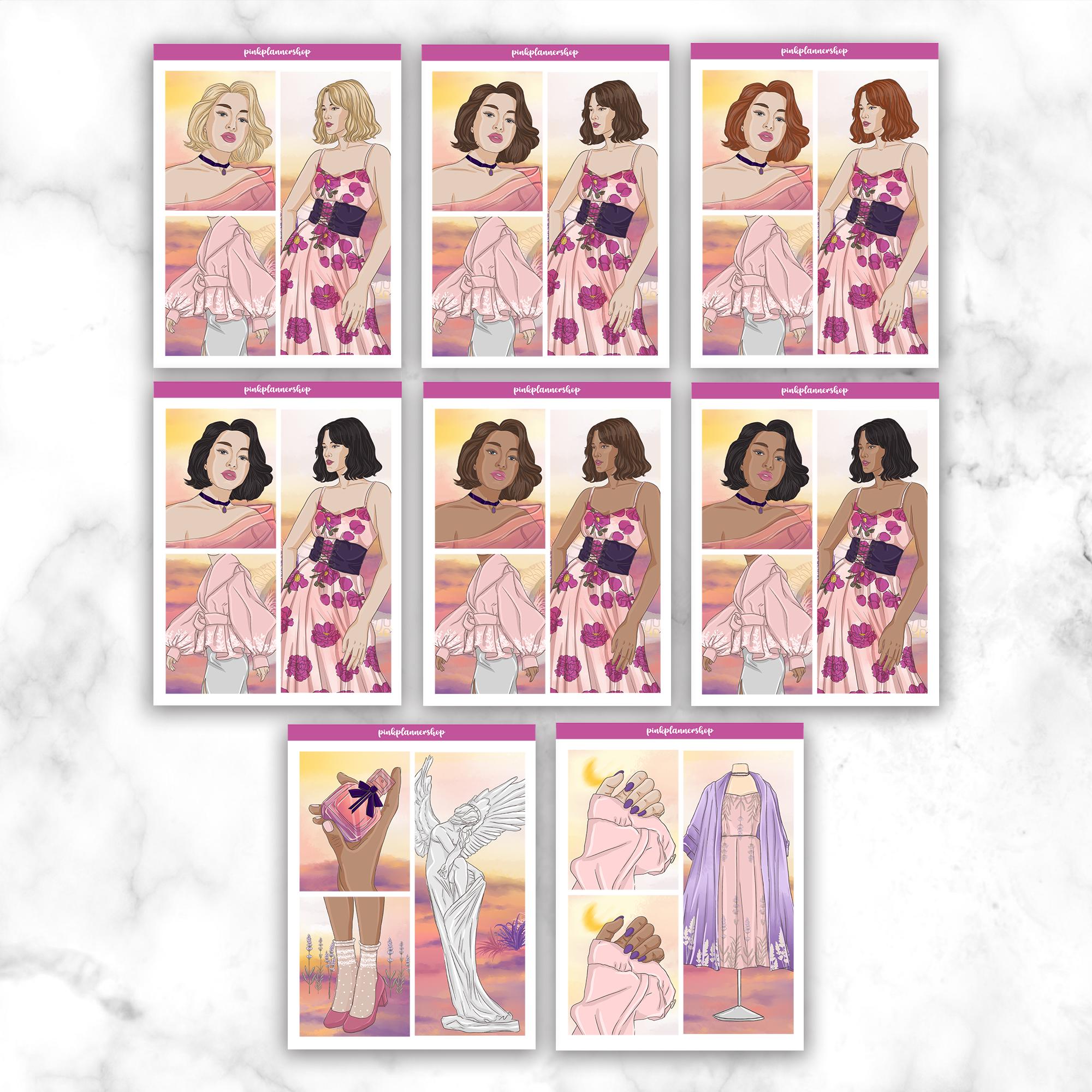 Venus Planner Stickers: Erin Condren Vertical Layout (PNG, Cut Files ...