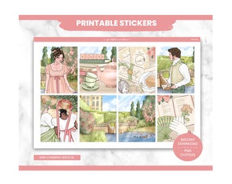 Fantasy Planner Stickers, Sensibility Weekly Kit, Erin Condren, Reading Theme (PNG, Cut Files)