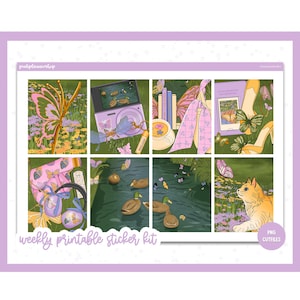 Adesivi per planner stampabili, Chasing Butterflies, Erin Condren, Fogli adesivi, Adesivi verticali, File di taglio, Cricut PNG, Adesivi primaverili