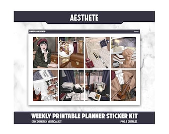 Printable Planner Stickers: Erin Condren Vertical Layout (PNG, Cut Files)