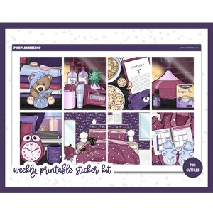 Planificateur d'autocollants imprimable, fait pour la journée, Erin Condren, feuilles d'autocollants, autocollants verticaux, fichiers coupés, Cricut PNG, autocollants Relax
