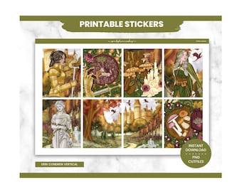 Fantasy Planner Stickers, Ember Leaves Weekly Kit, Erin Condren, Fairy Theme (PNG, Cut Files)
