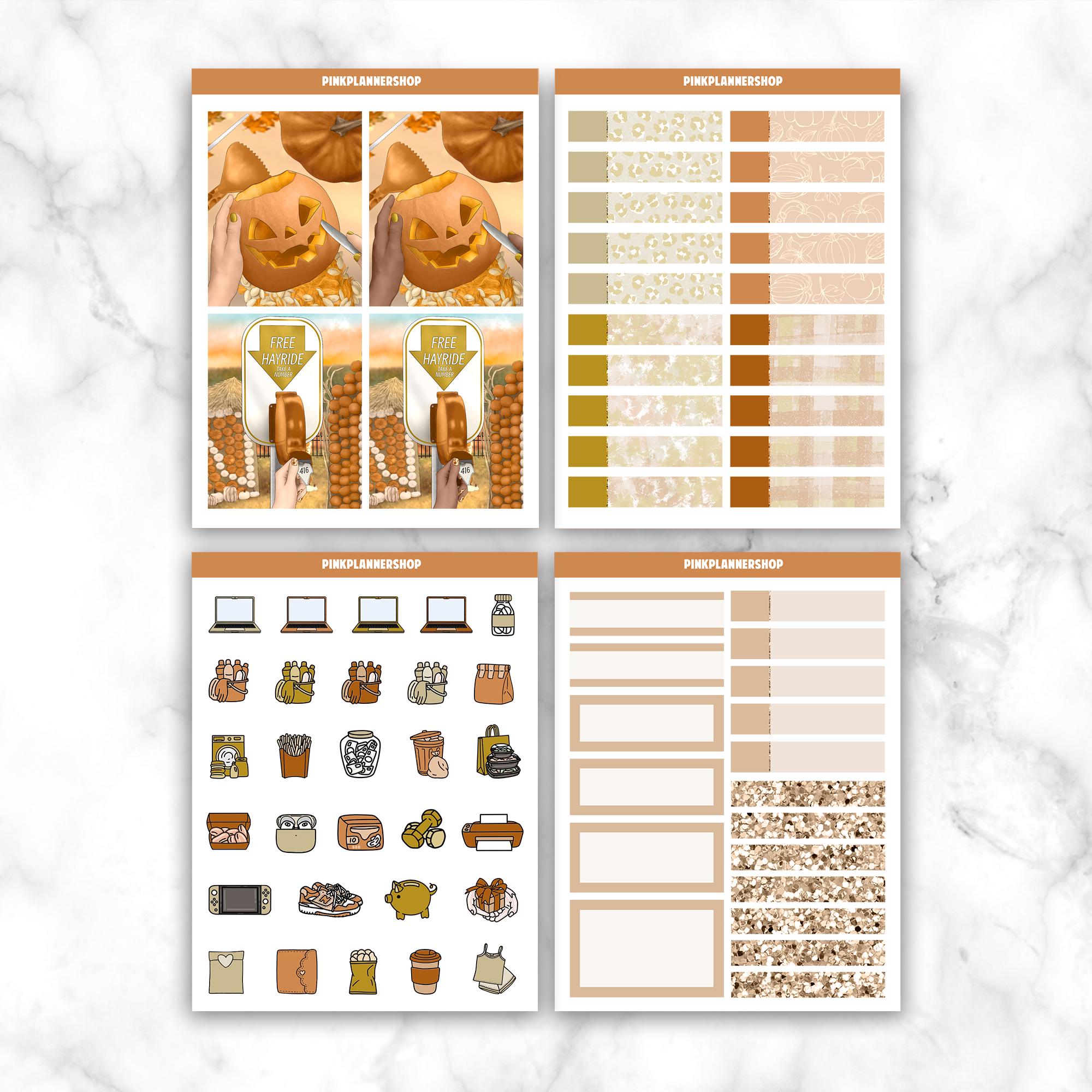 Printable Planner Stickers: Erin Condren Vertical, Fall Theme (PNG, Cut ...