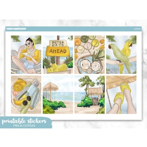 Ice Cream Planner Stickers: Erin Condren Vertical Layout (PNG, Cricut Cut Files)