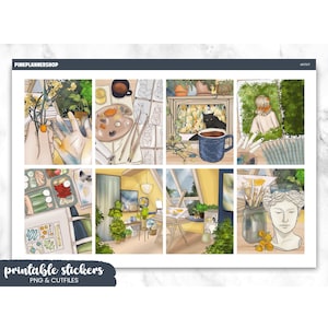 Erin Condren Planner Stickers: Artist Painting Weekly Kit (PNG, Cut Files)