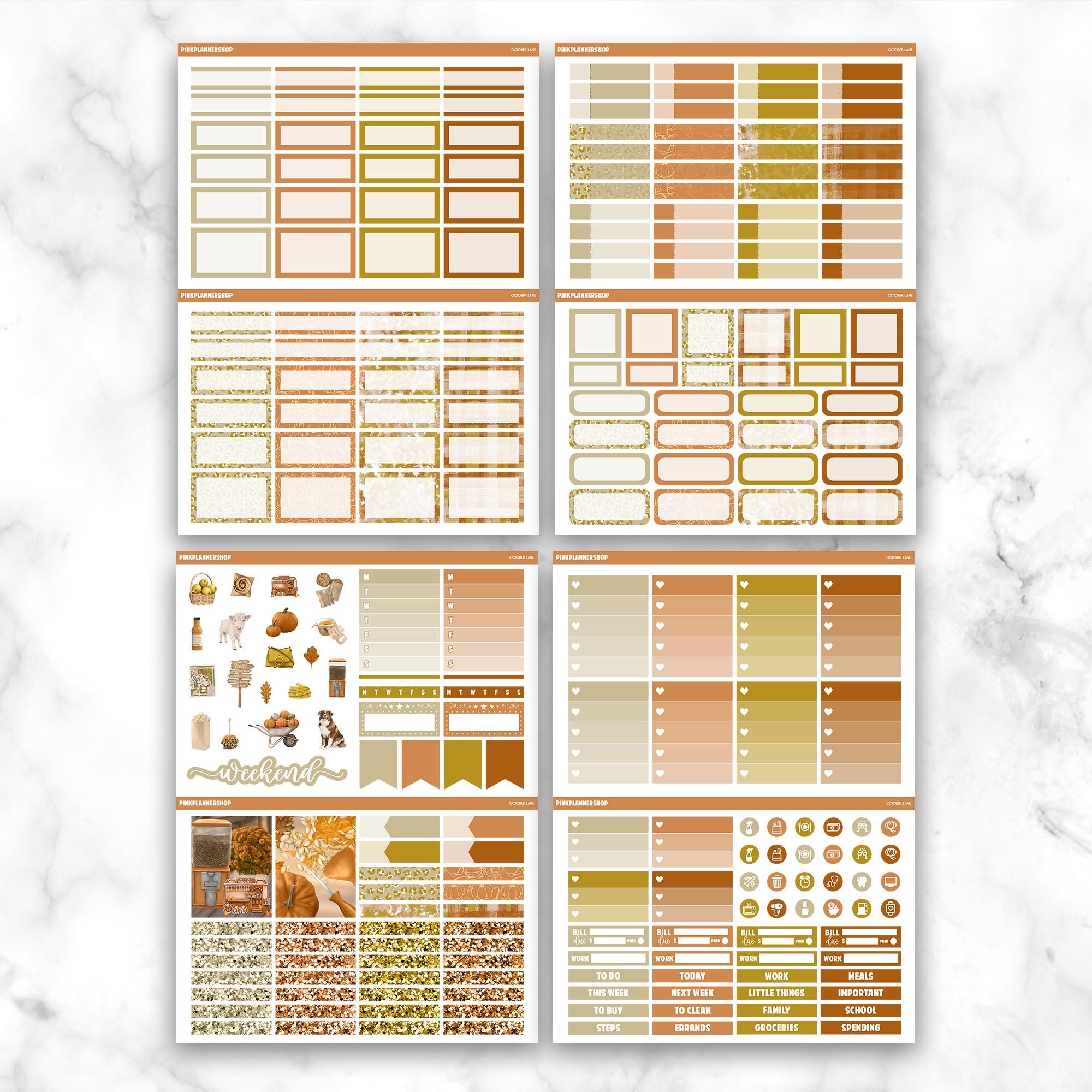 Printable Planner Stickers: Erin Condren Vertical, Fall Theme (PNG, Cut ...