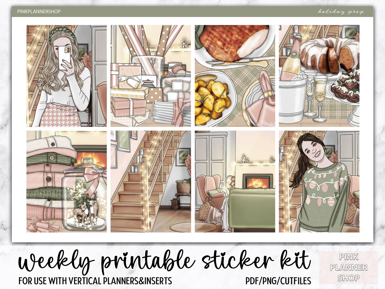Printable Planner Stickers Weekly Sticker Kit EC Vertical - Etsy