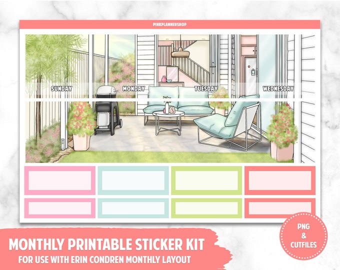 Printable Planner Stickers, Monthly Sticker Kit, Sunshine, Erin Condren ...