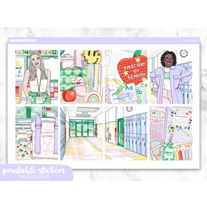 Printable Planner Stickers: Hello Students, Erin Condren Vertical (PNG, Cricut & Silhouette Cut Files)