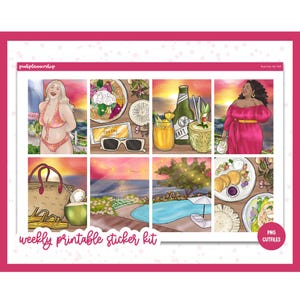 Planer Aufkleber, Erin Condren, Urlaubsplaner, Aufkleber, Vertikale Aufkleber, Cut Files, Cricut PNG, Aufkleber, druckbare Aufkleber