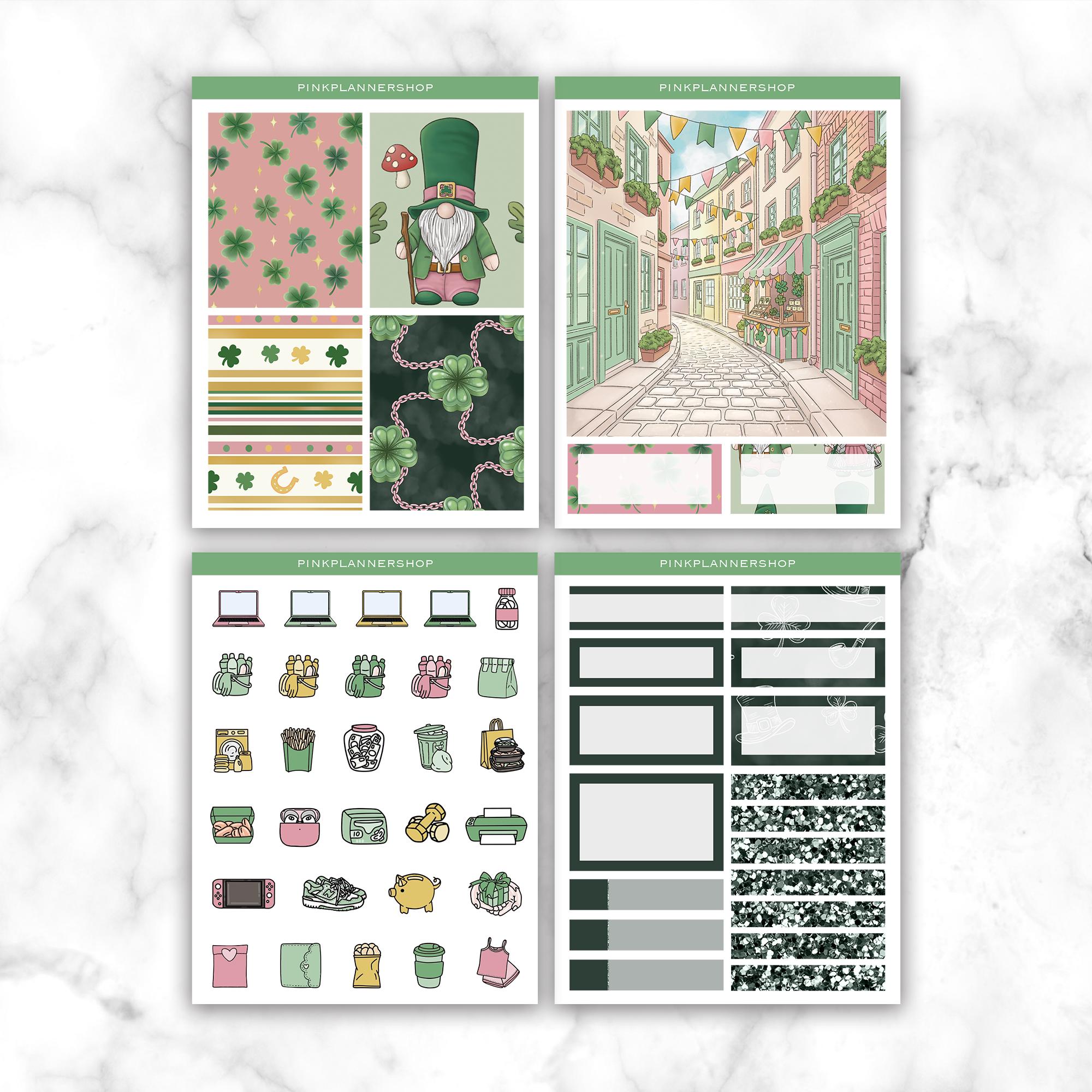 St Patrick's Day Printable Planner Stickers: Good Luck Erin Condren ...