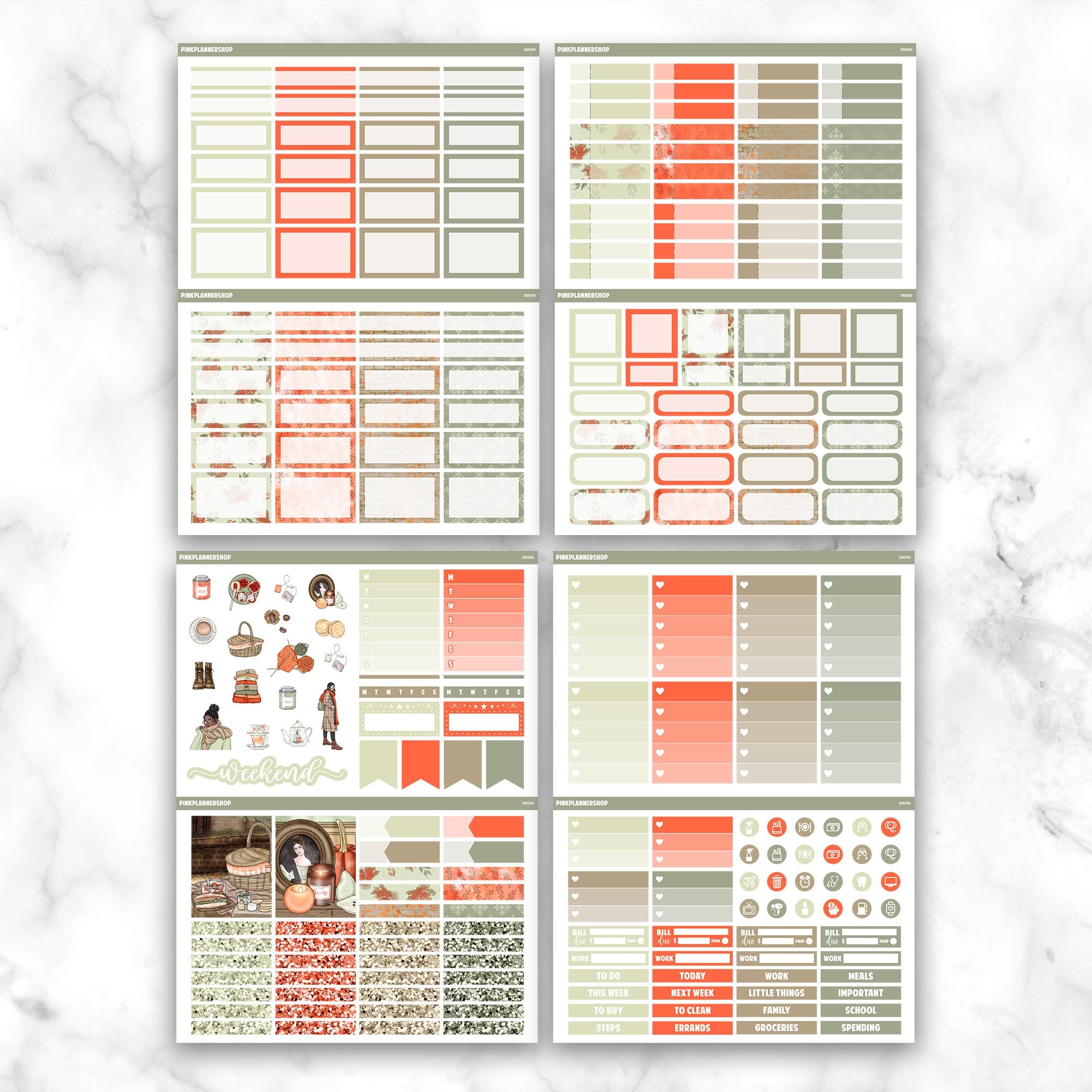 Printable Planner Stickers: Erin Condren Vertical, Fall Theme (PNG, Cut ...