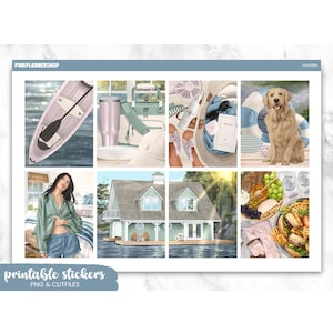 Dockside Planner Stickers: Erin Condren Vertical Layout (PNG, Cut Files)