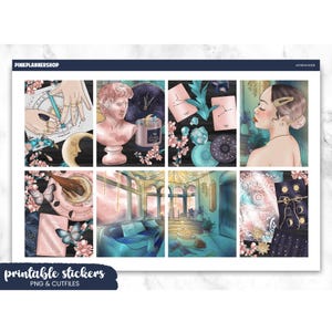 Astrologer Planner Stickers: Erin Condren Vertical Layout (PNG, Cut Files)