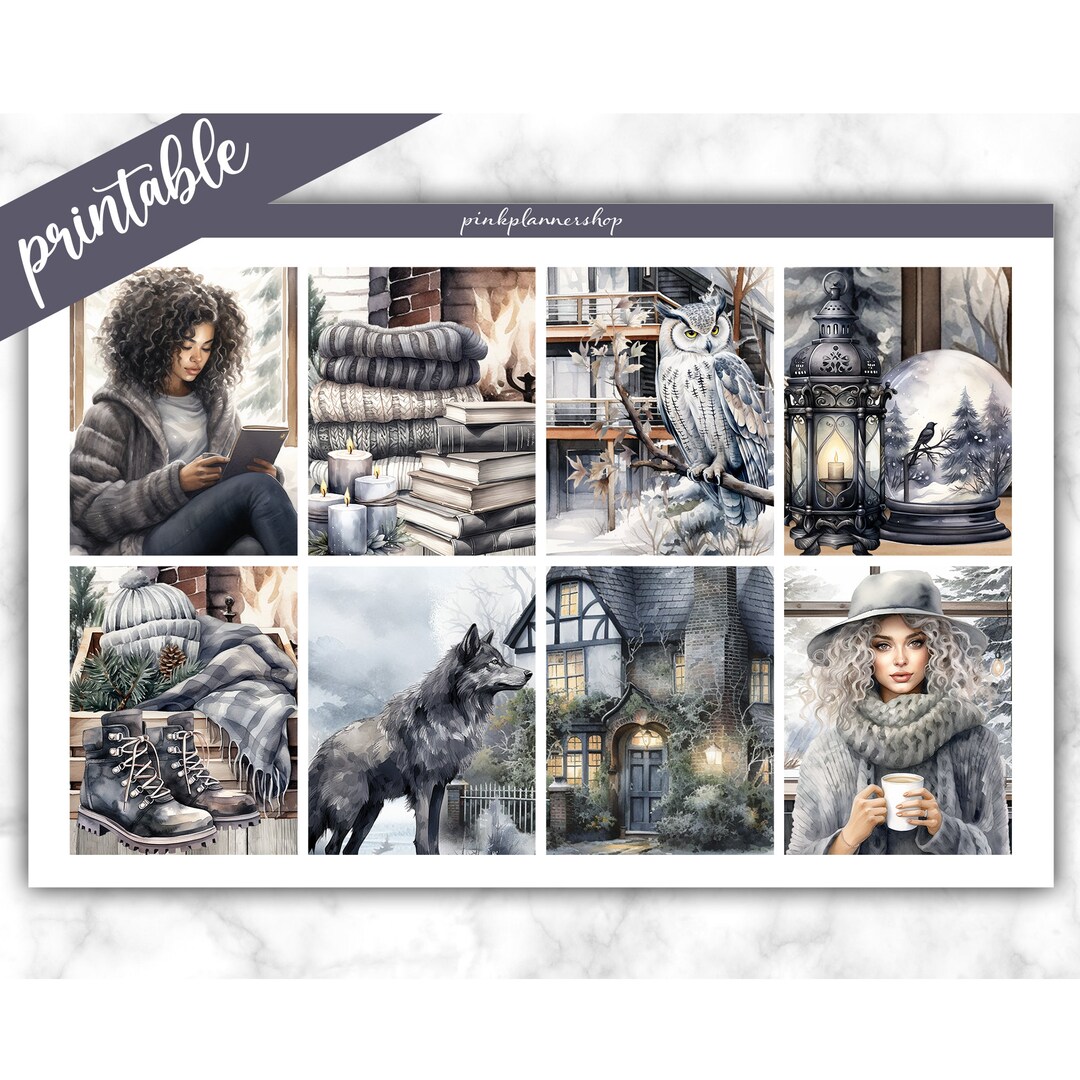 Printable Planner Stickers Weekly Sticker Kit Foggy Winter - Etsy Australia