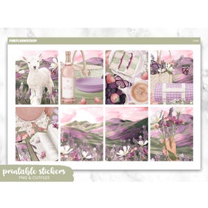 Printable Planner Stickers, Flora, Erin Condren, Sticker Sheets, Vertical Stickers, Cut Files, Cricut PNG, Spring Stickers