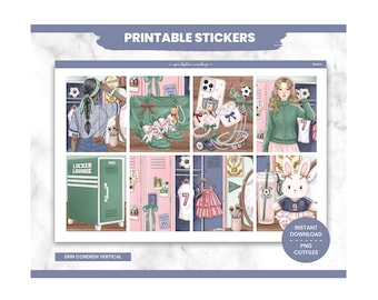 Girly Planner Stickers, Blokette Weekly Kit, Erin Condren, Vacay Theme (PNG, Cut Files)