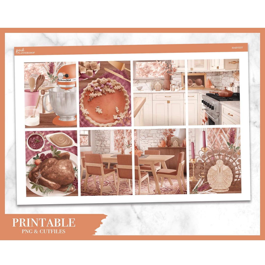 Printable Planner Stickers, Weekly Sticker Kit, Harvest, Erin Condren ...