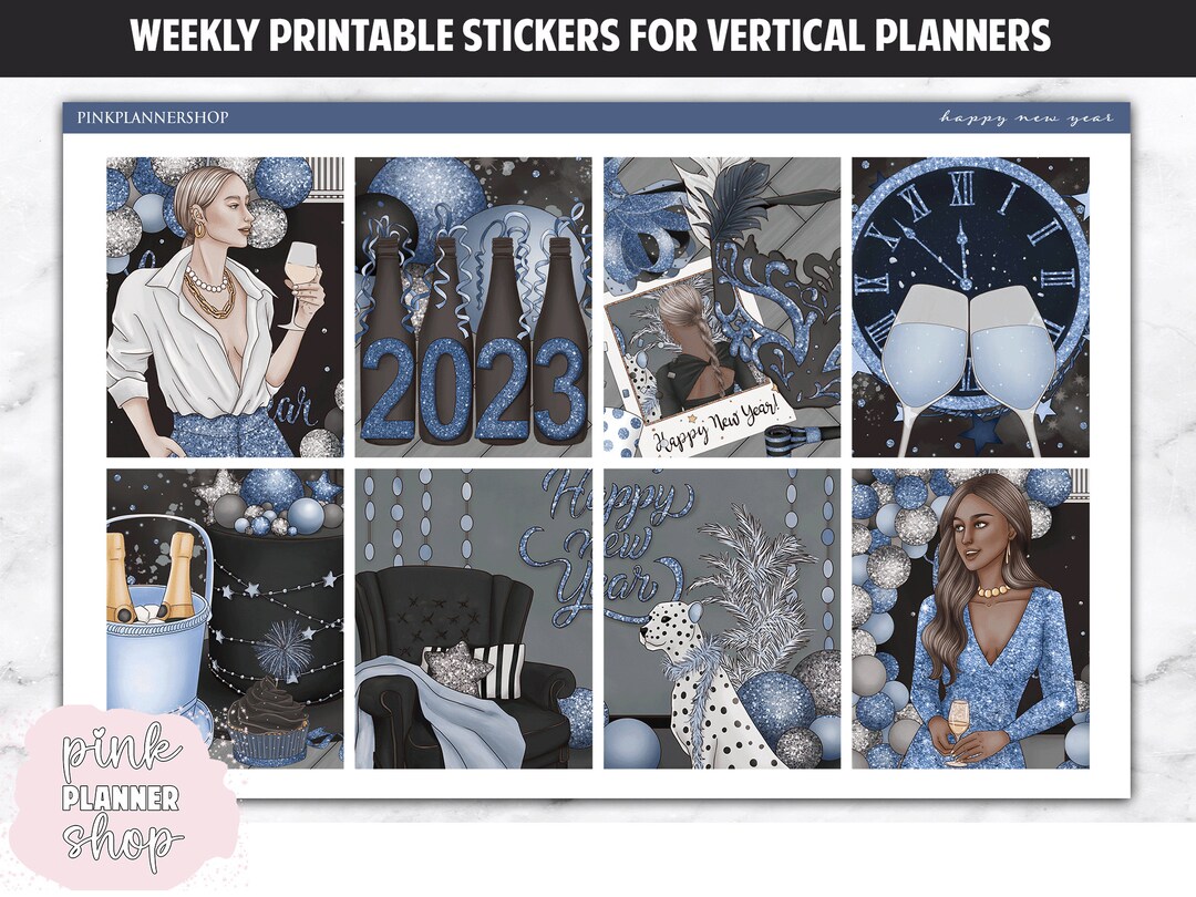 Printable Planner Stickers Weekly Sticker Kit Happy New - Etsy
