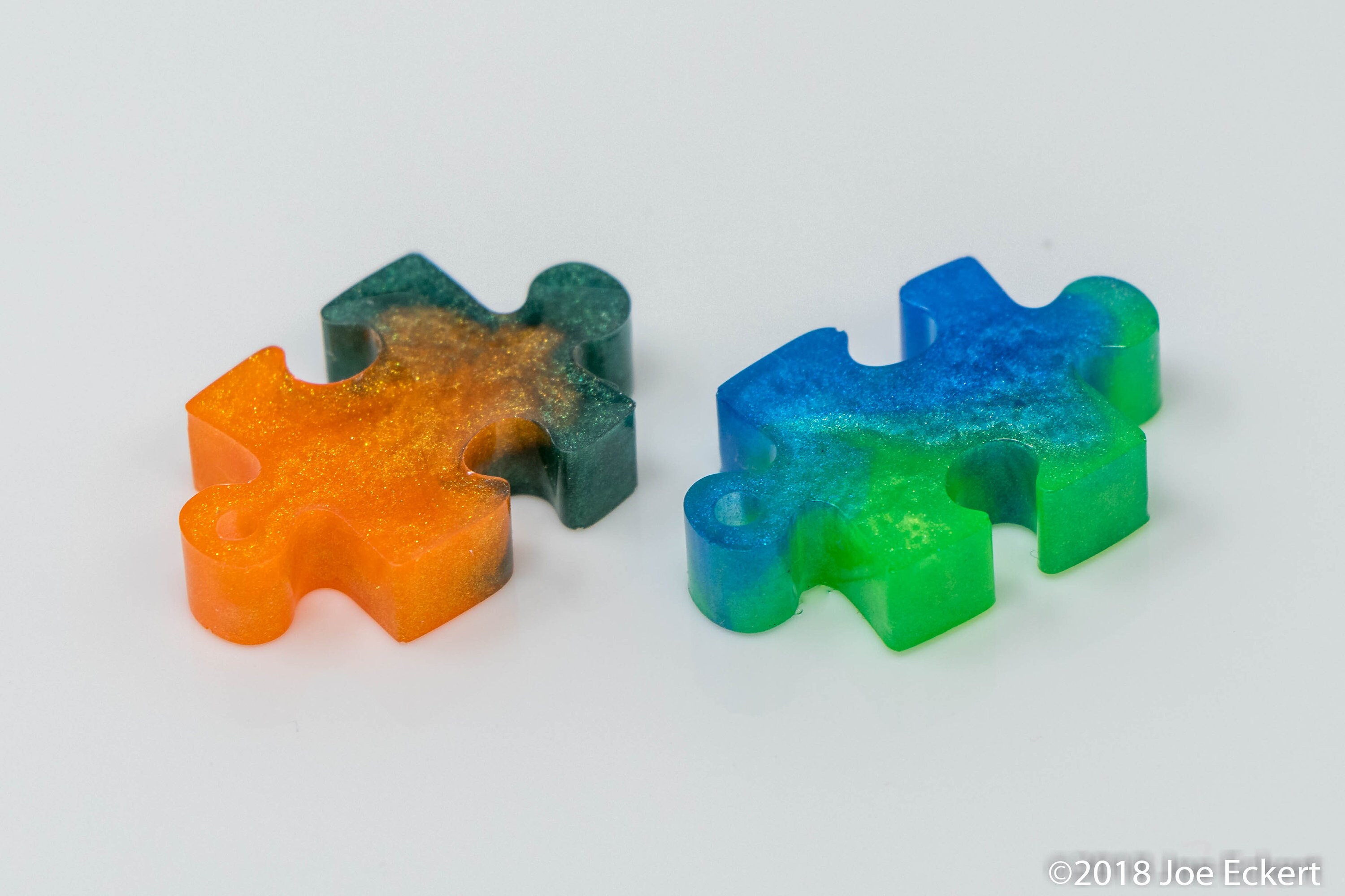 Multicolored Epoxy Resin Jigsaw Puzzle Piece Pendant Jewelry Etsy