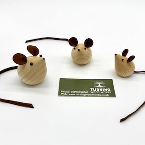 Wooden Mouse. Turned Mice. Russet.