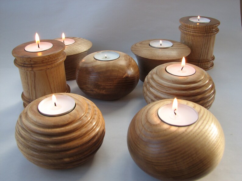 Wooden Tea Light Holder Etsy UK