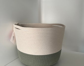 SAGE GREEN Rope Planter, Planter Basket, Plant Pot, catch all, rope basket storage, hamper - 8inch