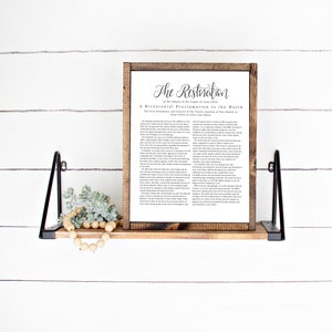 The Restoration of the Fulness of the Gospel of Jesus Christ Print, LDS Proclamation Prints, LDS Works, Digital Download