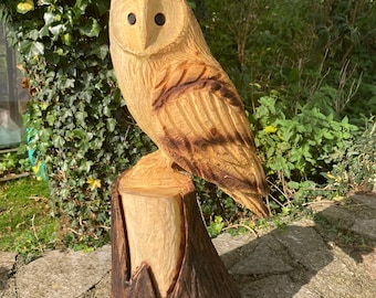 Chainsaw carved owl