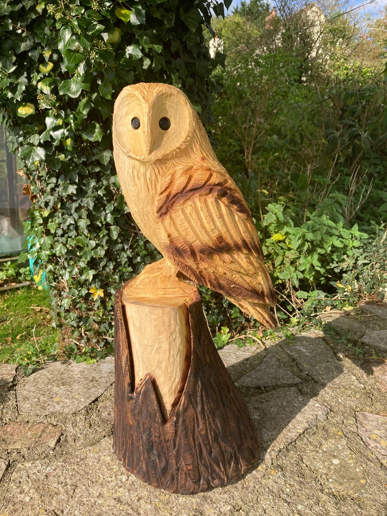 Chainsaw Carved Owl Etsy UK
