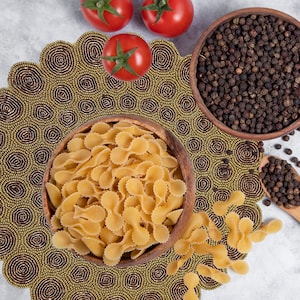 Handmade Gold Brown Beaded Placemat